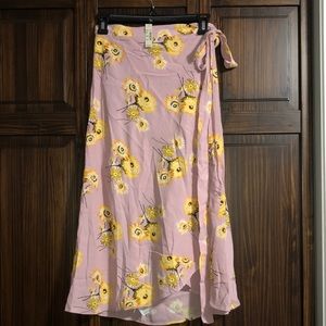 Madewell Pink Floral Midi Skirt